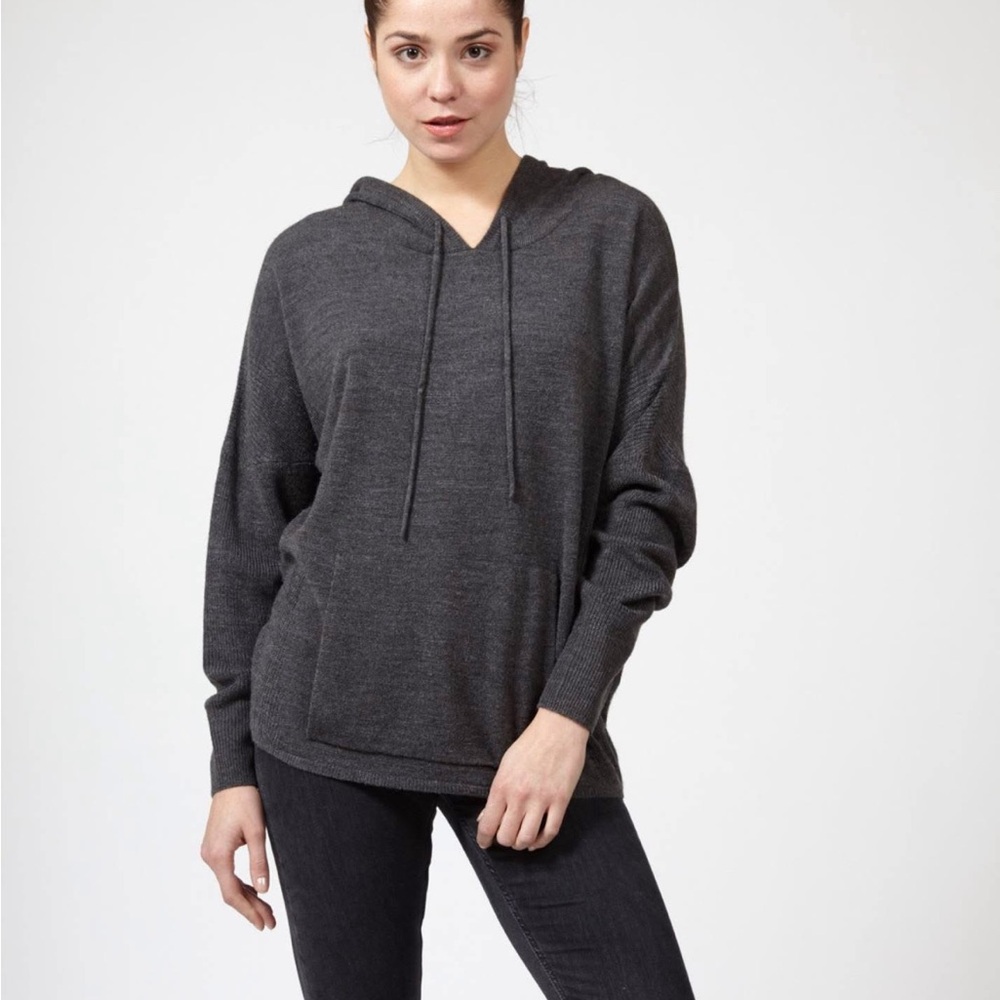 Sweet Romeo Gray Dolman Relaxed Fit Hoodie Long Sleeve Sweater